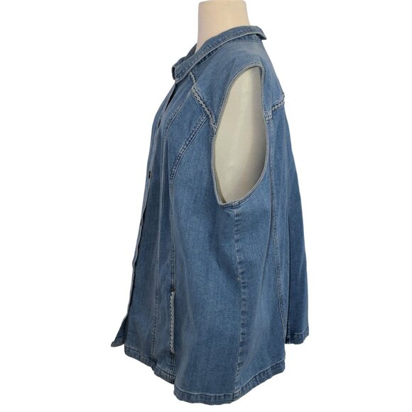 Vintage Liz & Me Signature Blue Jean Vest Embroidered - Picture 3 of 9